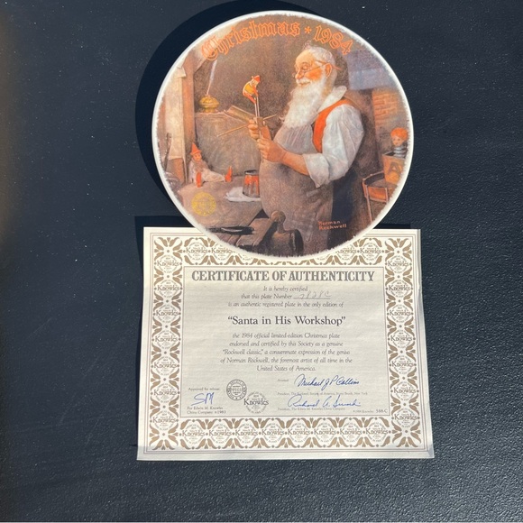 Knowles Other - ☀️ 3/$30 Norman Rockwell Collectors Plate by Knowles “Santa in His Workshop”